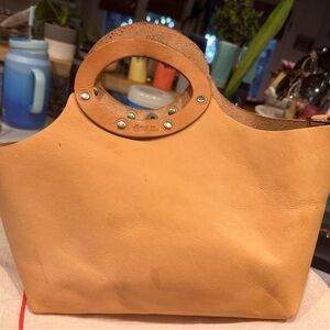 Chic Tan Tote with Circular Handles